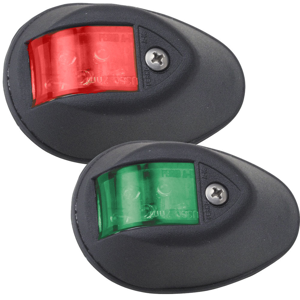 Perko LED Sidelights - Red/Green - 12V - Black Housing [0602DP1BLK]