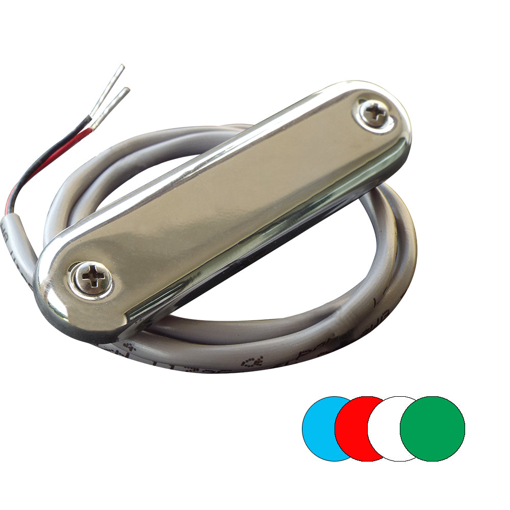 Shadow-Caster Courtesy Light w/2' Lead Wire - 316 SS Cover - RGB Multi-Color - 4-Pack [SCM-CL-RGB-SS-4PACK]