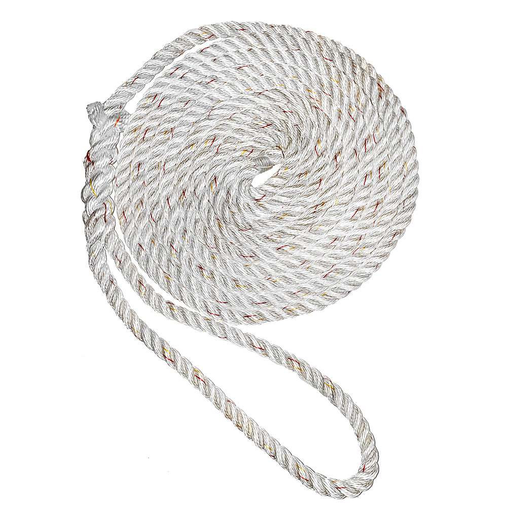 New England Ropes 3/4" Premium 3-Strand Dock Line - White w/Tracer - 50 [C6050-24-00050]