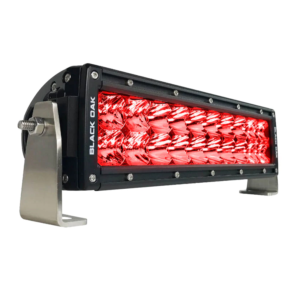 Black Oak 10" Red LED Predator Hunting Light Bar - Combo Optics - Black Housing - Pro Series 3.0 [10R-D3OS]